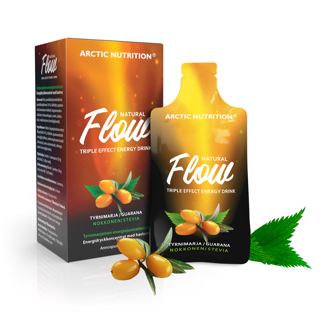 Soluni Flow -energiajuoma, tyrnin makuinen, Kehoisa