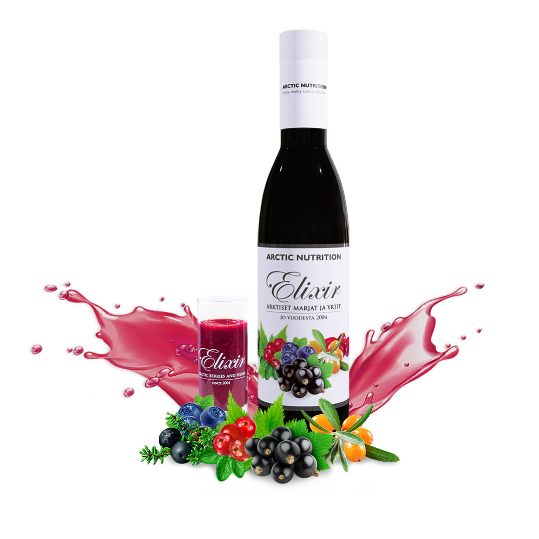 Soluni Elixir -juoma suomalaisista marjoista ja yrteistä, Kehoisa